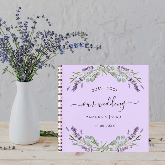 Livre d'hôte mariage lavande eucalyptus violet (Créateur téléchargé)