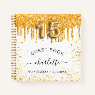 Livre d'hôte Quinceanera blanc gouttes de parties 