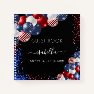 Livre d'hôte rouge blanc bleu USA patriotique Swee