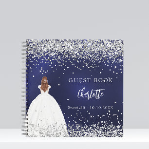 Livre d'hôte Sweet 16 marine bleu robe parties sci