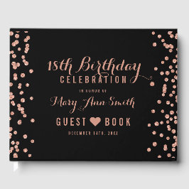 Livre d'hôtes 18e anniversaire Rose Parties scinti
