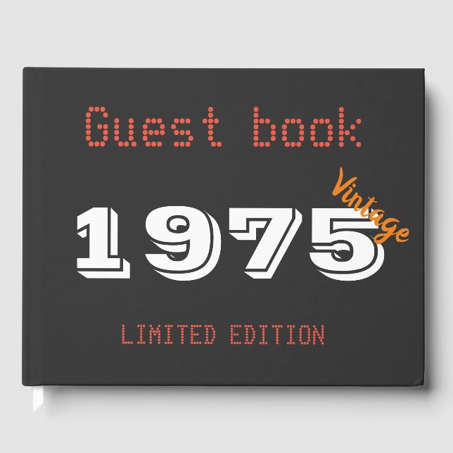 Livre d'hôtes 1975 année Anniversaire Cadeau (Recto)