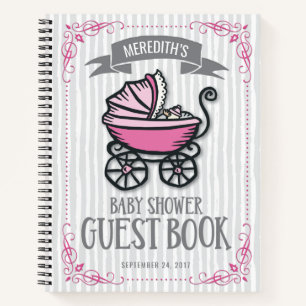 Livre d'hôtes Baby shower à thème rose