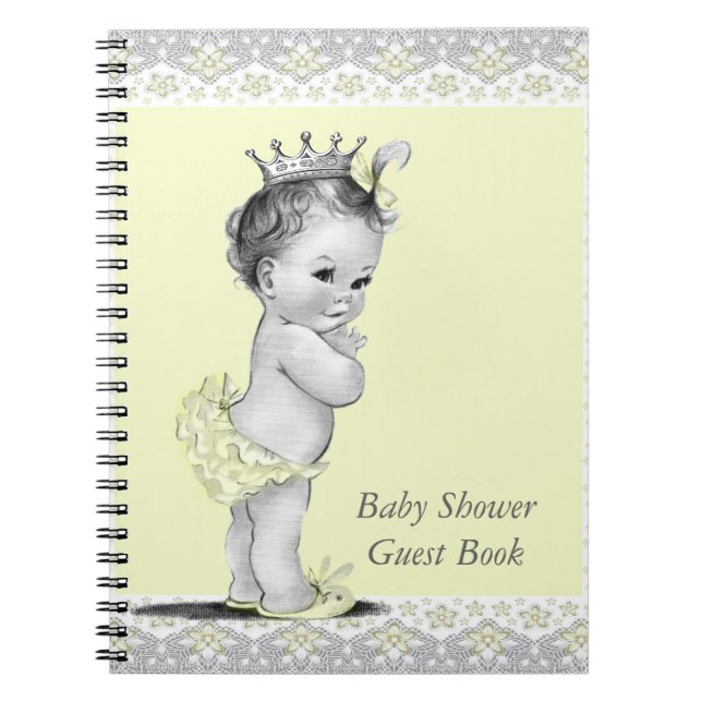 Livre d'hôtes Baby shower jaune et gris (Devant)
