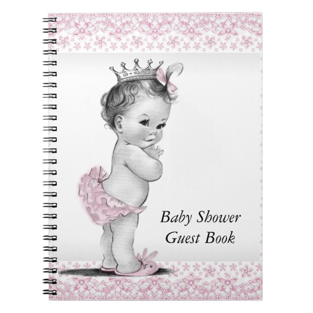 Livre d'hôtes Baby shower rose et noir (Devant)