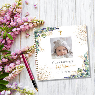 Livre d'hôtes baptême photo eucalyptus verdure