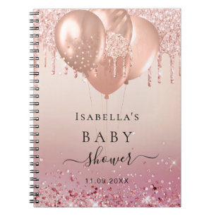 Livre d'hôtes bébé showe rose or parties scintilla