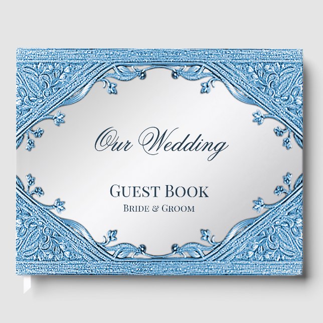 Livre d'hôtes Blue Ornamental Frame (Recto)