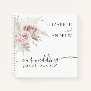 Livre d'hôtes Blush Pink Dusty Rose Floral Mariage