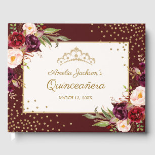 Livre d'hôtes de la Quinceanera, fleurs de Bourgog