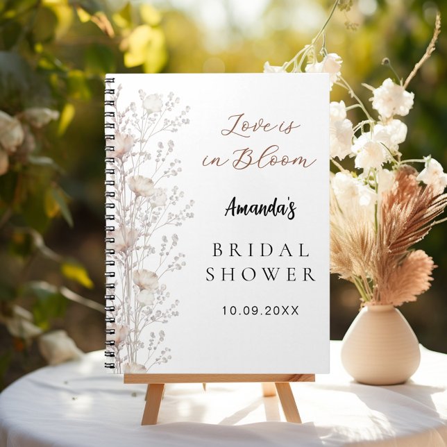 Livre d'hôtes douche nuptiale fleur sauvage crème  (Créateur téléchargé)