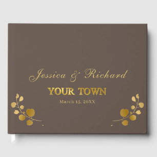 Livre d'hôtes Gold Eucalyptus Mariage