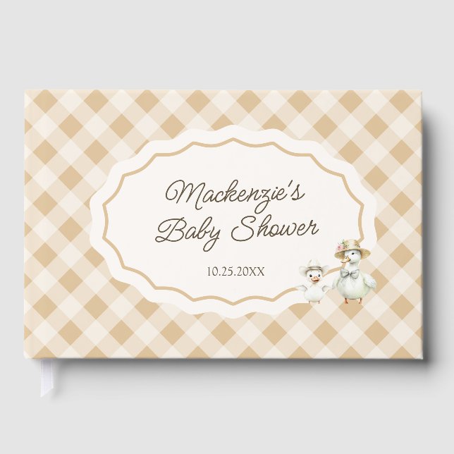 Livre d'hôtes Goose & En vichy Baby shower (Recto)