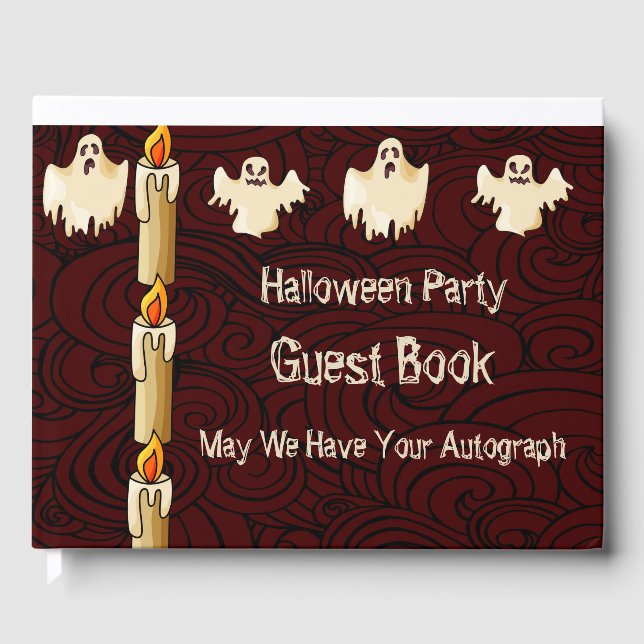 Livre d'hôtes Halloween Fête Fantômes & bougies (Recto)