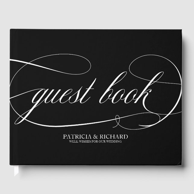 Livre D'Hôtes mariage Chic Noir Et Blanc (Recto)