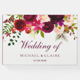 Livre d'hôtes Mariage de Boho Floral Boho Rouge Bo