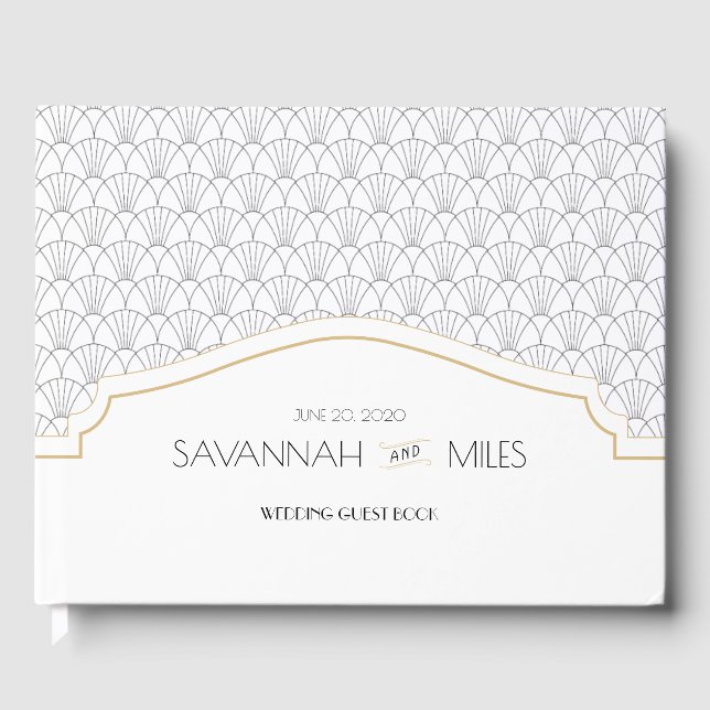 Livre d'hôtes Mariage de cadre Art Déco (Recto)