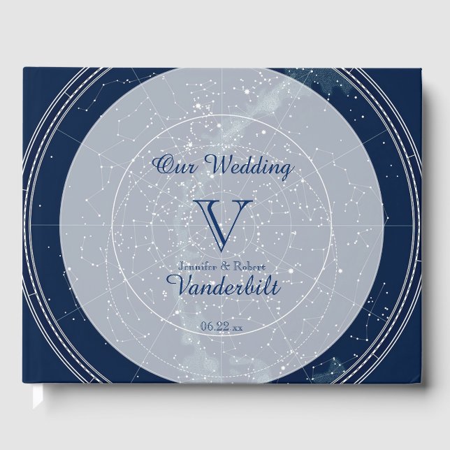 Livre d'hôtes Mariage de nuit Constellation Sky (Recto)