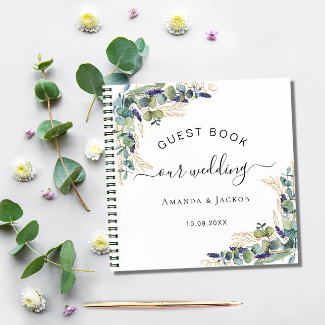 Livre d'hôtes mariage eucalyptus verdure (Créateur téléchargé)