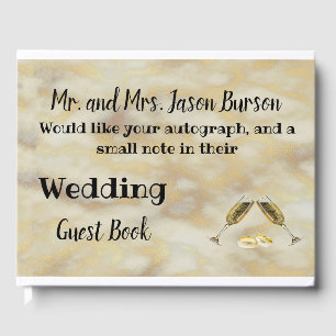 Livre d'hôtes Mariage Faux Gold