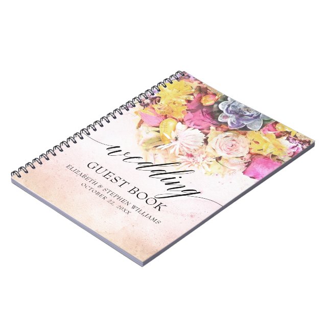 Livre D'Hôtes mariage Fleurs D'Aquarelle Chic Et C (Côté gauche)