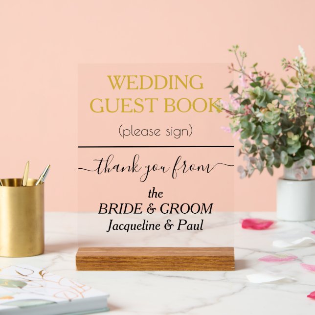 Livre d'hôtes mariage Gold White NOMS (Mariage)