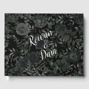 Livre d'hôtes Mariage gothique Rose blanc et noir