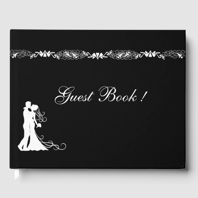 Livre d'hôtes Mariage noir et blanc (Recto)