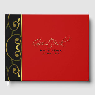 Livre d'hôtes Mariage rouge et noir