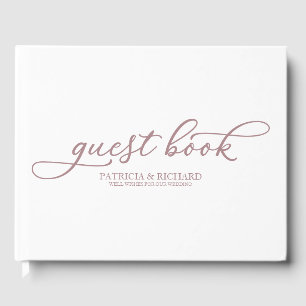 Livre d'hôtes mariage Simple Chic Rose Gold Script