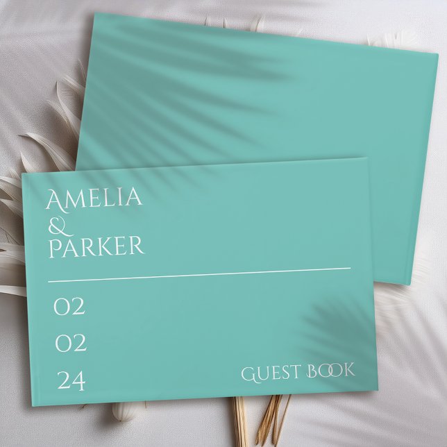 Livre d'hôtes minimaliste Mariage vert (Créateur téléchargé)