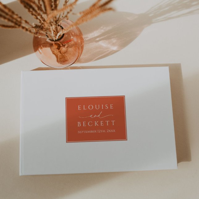 Livre d'hôtes moderne Burnt Orange Mariage (Créateur téléchargé)