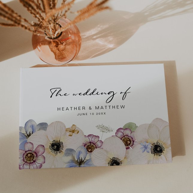 Livre d'hôtes moderne Floral Mariage (Modern Floral Watercolor  Wedding Guest Book by Painted Paperie
)