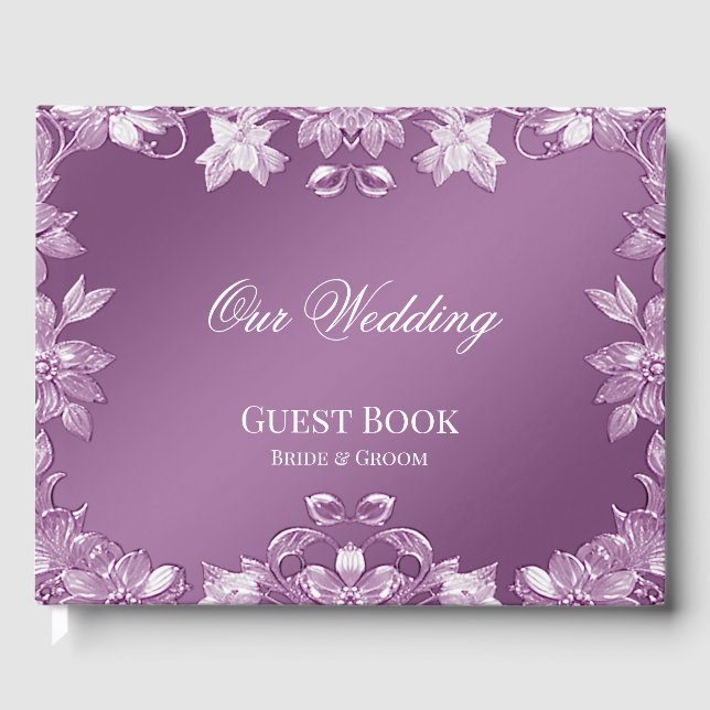 Livre d'hôtes moderne Lilac Floral (Recto)