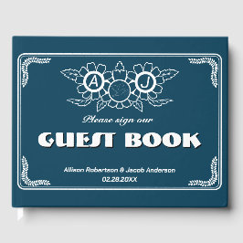 Livre d'hôtes Ocean Blue & White Mariage