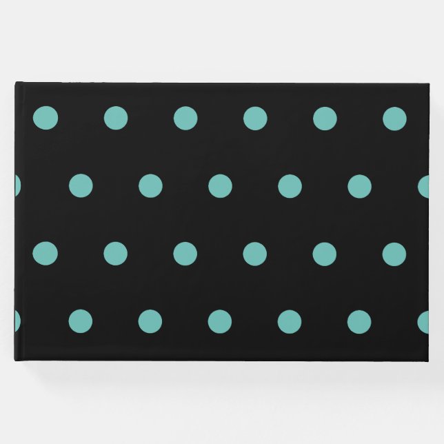 Livre d'hôtes Polka Dot (Black & Aqua) (Devant)