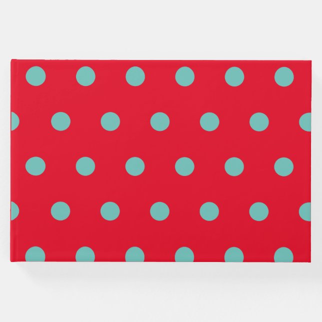 Livre d'hôtes Polka Dot (Red & Aqua) (Devant)