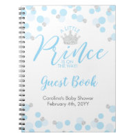 Livre d'hôtes Prince Blue Silver Baby shower