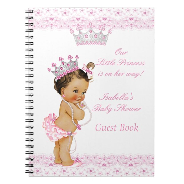 Livre d'hôtes Princess Baby shower rose blanc (Devant)