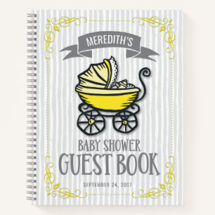 Livre d'hôtes sur le Baby shower à thème jaune