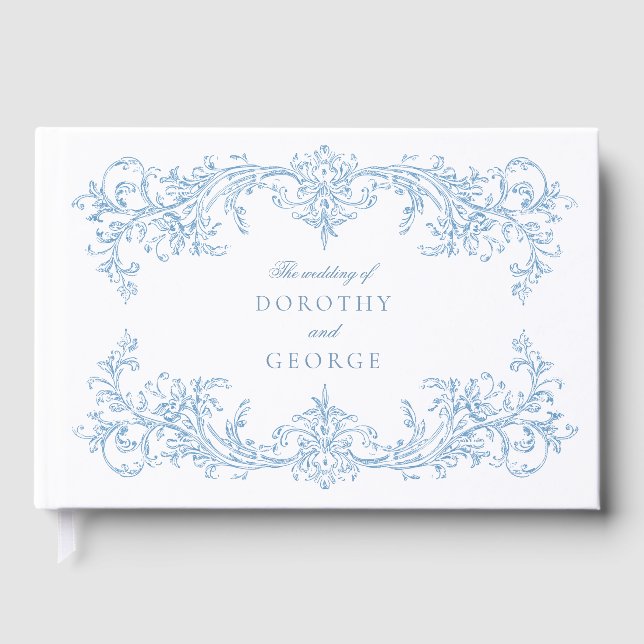 Livre d'hôtes Victorian Dusty Blue Mariage (Recto)
