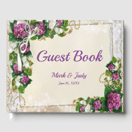 Livre D'Invitation De L'Hydrangée Violette Et Du M