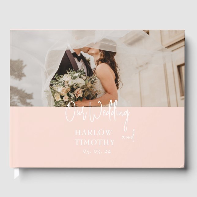 LIVRE D'INVITATION DU MARIAGE BLUSH PINK (Recto)