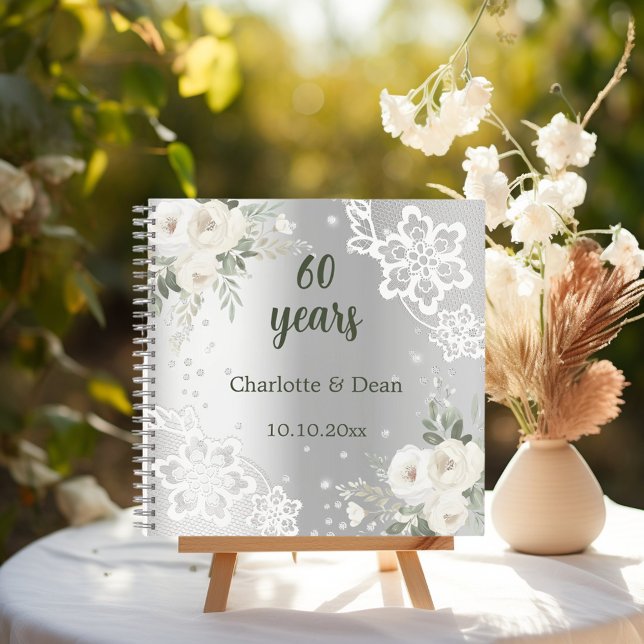 Livre d'invité 60e anniversaire mariage florale d' (Créateur téléchargé)