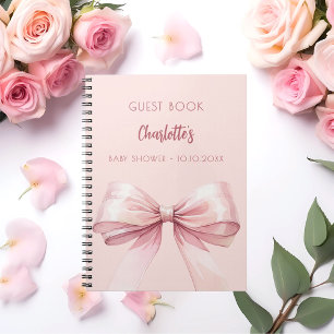 Livre d'invité Baby shower blush arc rose fille