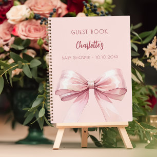 Livre d'invité Baby shower blush arc rose fille
