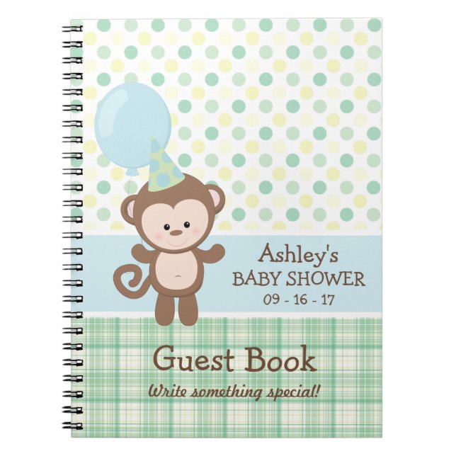 Livre d'invité baby shower - Singe (Devant)