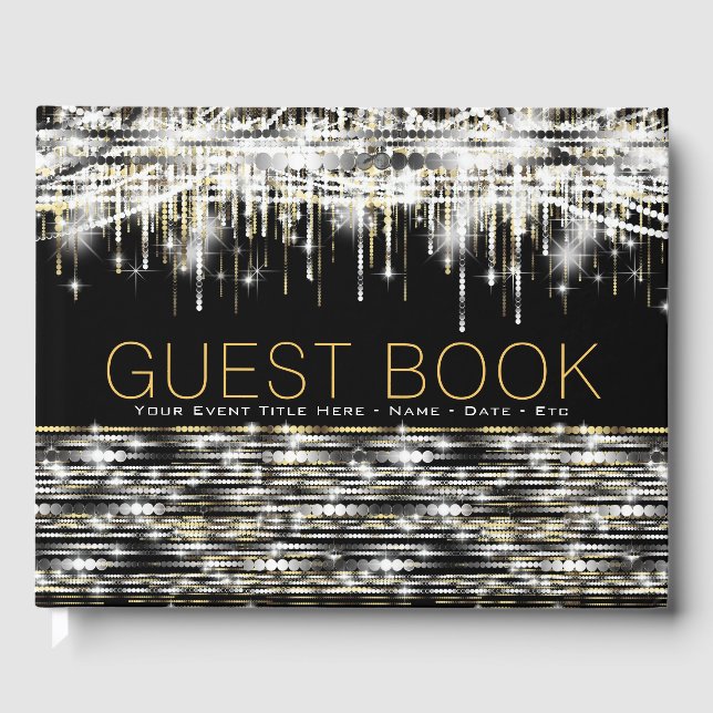 Livre d'invité Black Gold Silver Sparkle (Recto)