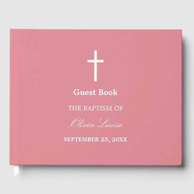 Livre d'invité Blush Pink Baptism (Recto)