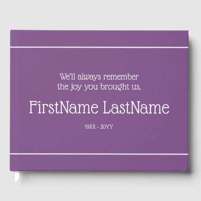 Livre d'invité commémoratif triste et sobre (Recto)